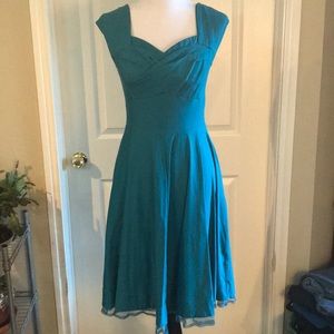 Teal swing dress